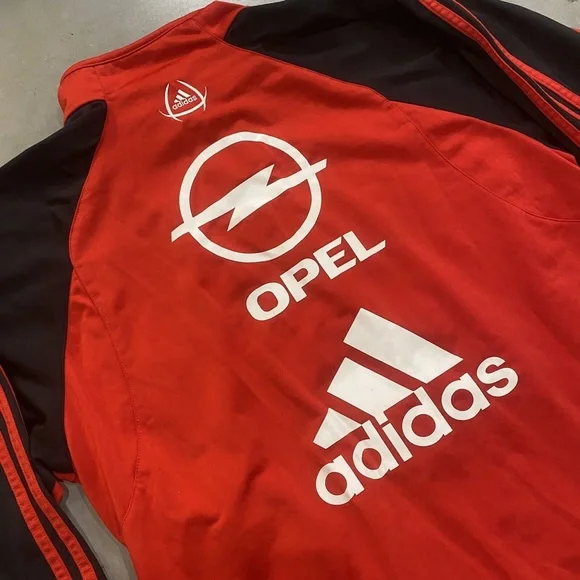 Vintage AC Milan Adidas Full Zip Training Jacket Soccer OPEL Embroidered Small